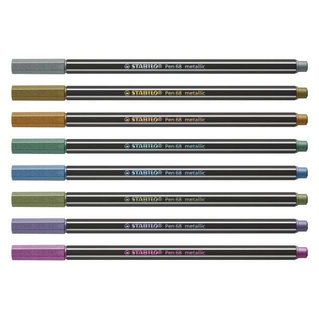 Σετ μαρκαδόροι, Stabilo, Στυλό 68 Metallic ST6808/8-11, 8 χρώματα