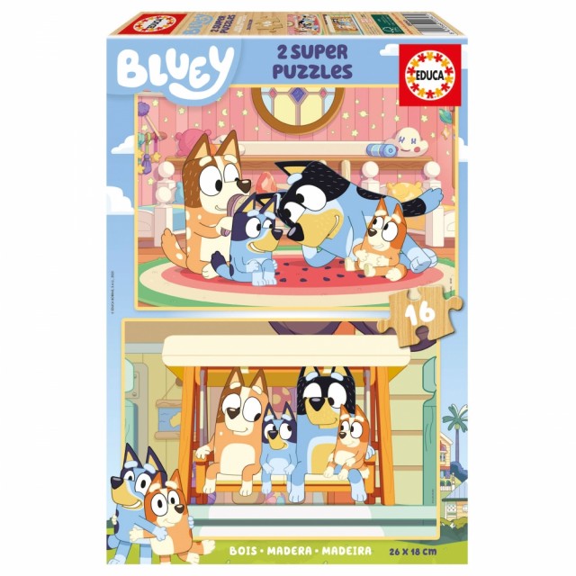 Παζλ, Educa, Bluey, 2 x 16 τεμάχια