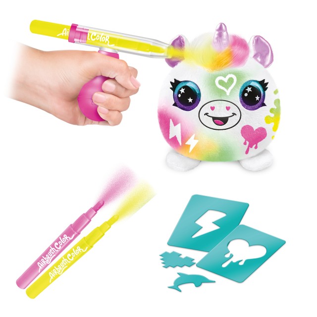 Σετ δημιουργικής δημιουργίας, Canal Toys, Μίνι λούτρινο παιχνίδι για χρωματισμό, Νέον, 10 εκ.