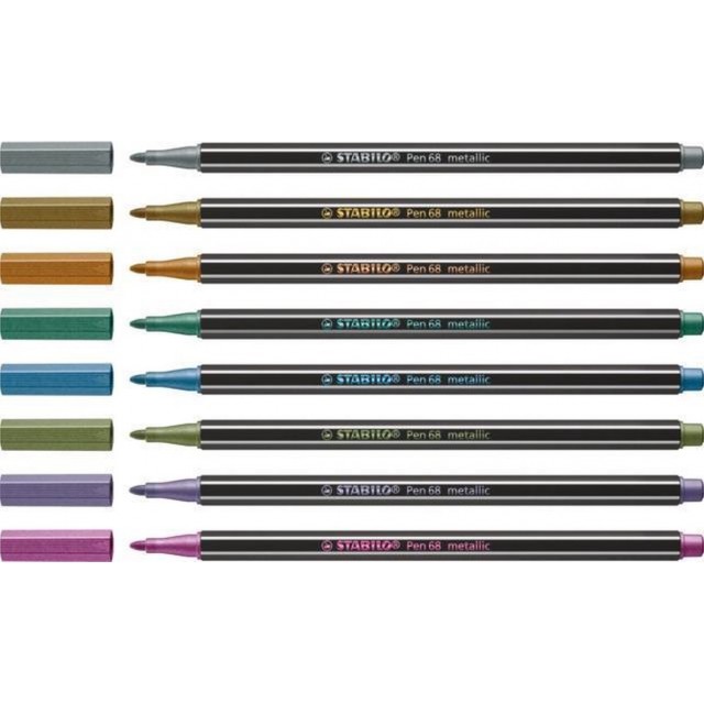 Σετ μαρκαδόροι, Stabilo, Στυλό 68 Metallic ST6808/8-11, 8 χρώματα