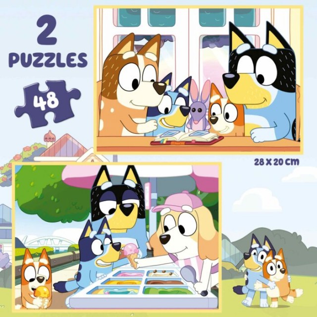 Пъзел Bluey в куфарче, 2 х 48 части