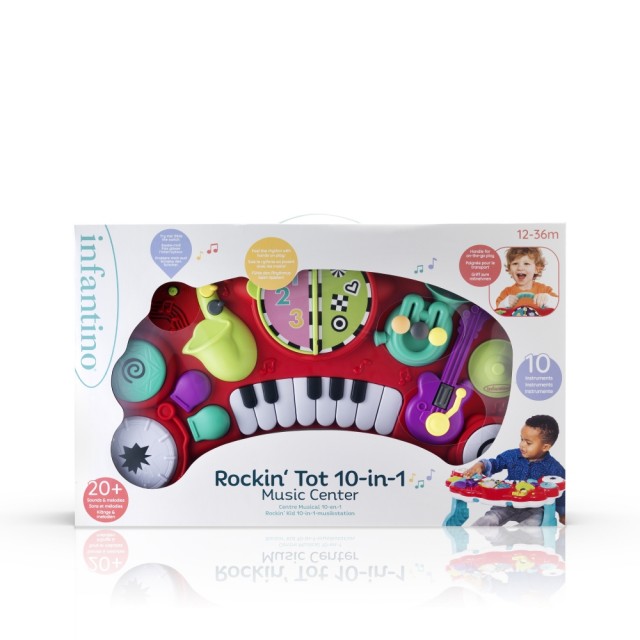 Διαδραστικό παιχνίδι, Infantino, B Kids, Μουσικό Κέντρο 10 σε 1, Κόκκινο