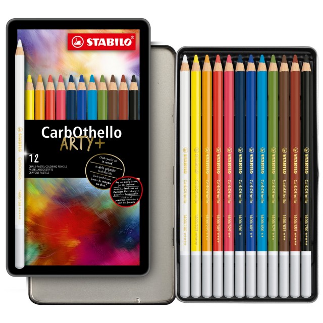 Σετ παστέλ μολύβια, Stabilo, CarbOthello μεταλλικό κουτί ST1412-6, 12 χρώματα
