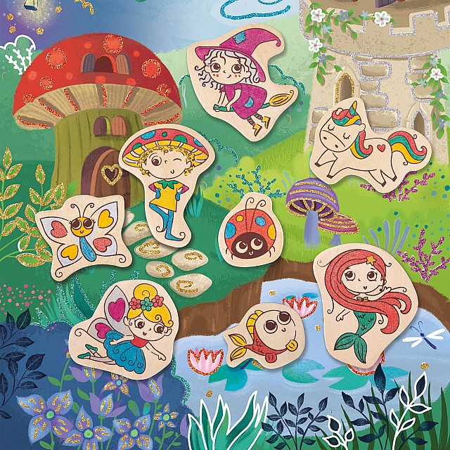 Δημιουργικό σετ, Hape, μαγνήτες DIY, Magic friends, 18 τεμάχια