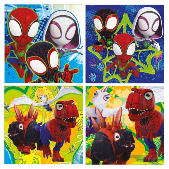 Προοδευτικό παζλ, Educa, Dino Spidey, 12-16-20-25
