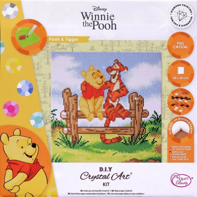 Σετ τέχνης με διαμάντια Pooh and Tigger, 30 x 30 cm, 6 τεμάχια