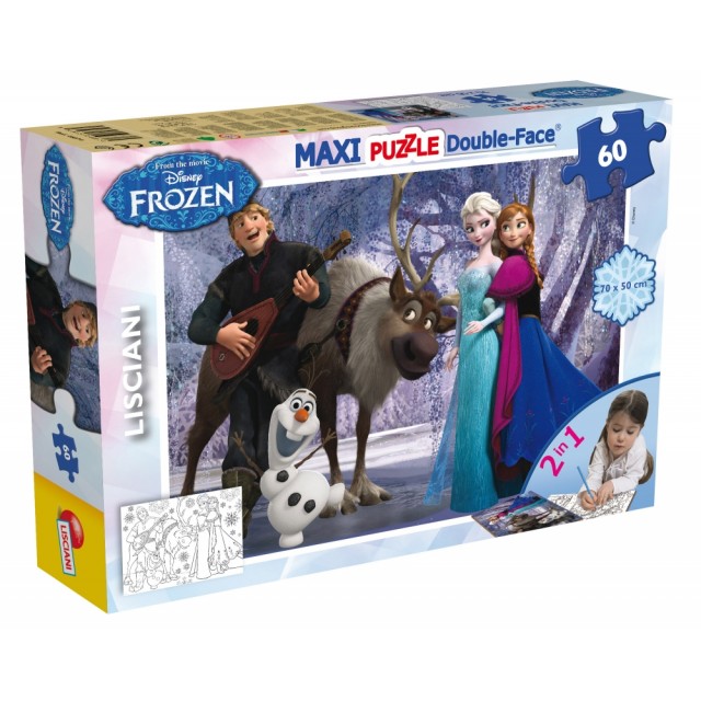 Παζλ, Lisciani, Frozen, Μουσική και ψυχαγωγία, Παζλ διπλής όψης 60 τεμαχίων