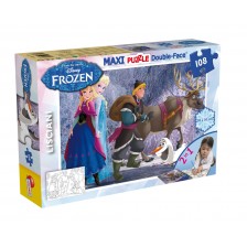 Παζλ, Lisciani, Frozen, Σε μια βόλτα, Παζλ διπλής όψης 108 τεμαχίων