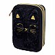Τριπλή θήκη νιπτήρα με αξεσουάρ, Astra, Fluffy black kitten, AC31, 20,5 x 13 x 6 εκ.