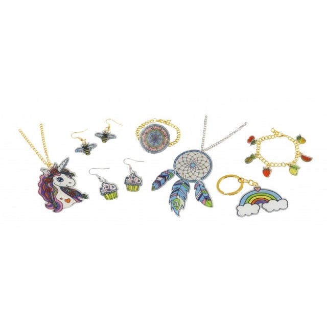 Creative Set, Buki France, Be Teens, DIY Shrink Plastic Jewelry, 7 Pieces