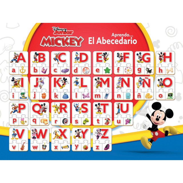 Εκπαιδευτικό παζλ, Educa, Mickey and Friends, Alphabet, 81 τεμάχια