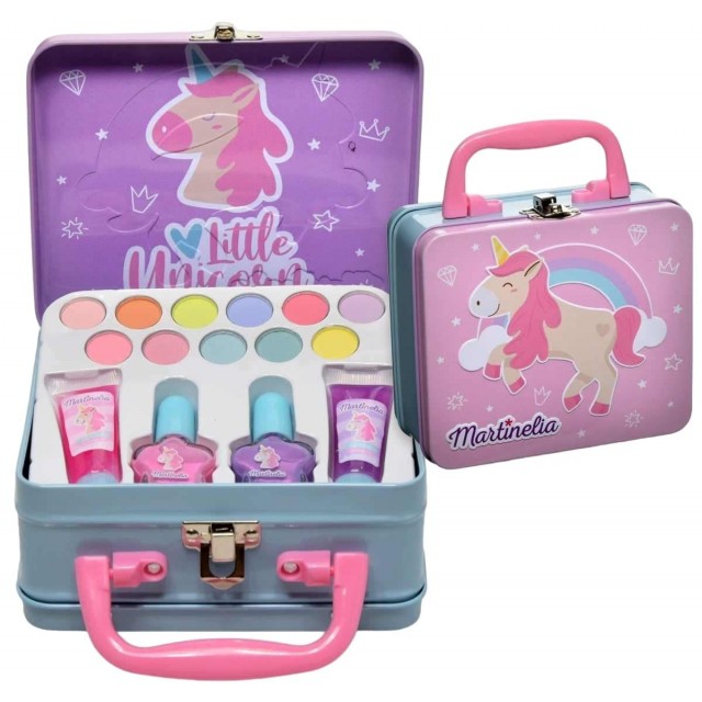 Комплект козметика в метално куфарче Little Unicorn, 15 части