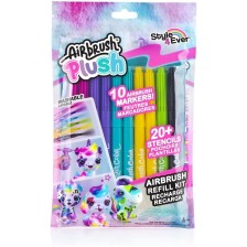 Σετ μαρκαδόροι και στένσιλ για αερογράφο, Canal Toys, 10 τεμ.