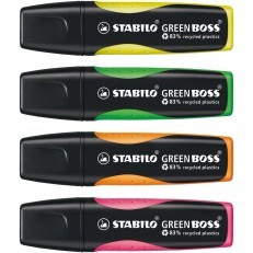 Σετ γραφείου με δείκτες κειμένου, Stabilo Green Boss ST6070/04, 4 χρώματα