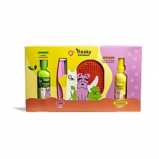 Σετ δώρου για κατοικίδια, Martinelia, Tresky & Friends, Με χτένα και βούρτσα, 4 τεμάχια