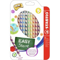 Σετ εργονομικά χρωματιστά μολύβια, Stabilo, EASYcolors δεξιά, ST331/12, 12 χρώματα, αριστερό χέρι