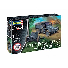 Μοντέλο συναρμολόγησης, Revell, φορτηγό σετ μίζας Krupp Protze KFZ 69 3,7cm, 61 εξαρτήματα