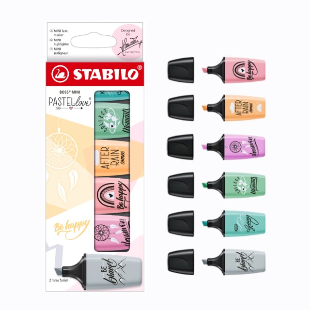 Σετ μαρκαδόρων κειμένου, Stabilo, Boss Mini Pastel Love 2.0 ST07/06-29, 6 χρώματα