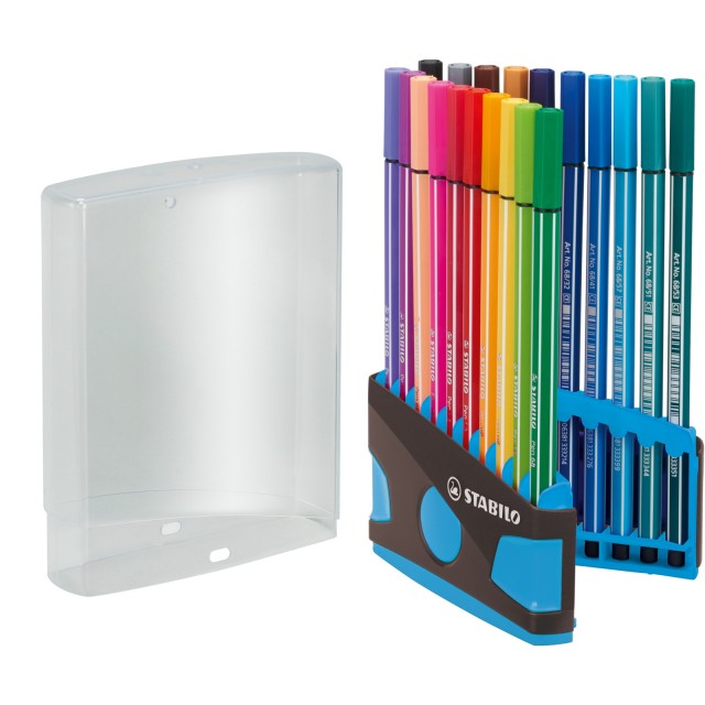 Σετ μαρκαδόρων, Stabilo, Στυλό 68 Color Parade ST6820-04-04 γαλάζιο κουτί, 20 χρώματα