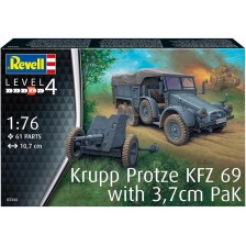 Συναρμολογημένο μοντέλο Krupp Protze KFZ 69 με 3,7 cm Pak, 61 μέρη