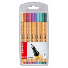 Σετ Fineliner, Stabilo, Point 88 fine 0,4, 10 χρώματα
