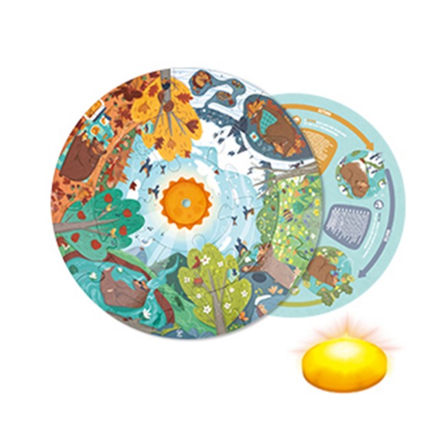 Εκπαιδευτικό παζλ δαπέδου, Hape, Four Seasons, 57,5 cm, 16 τεμάχια
