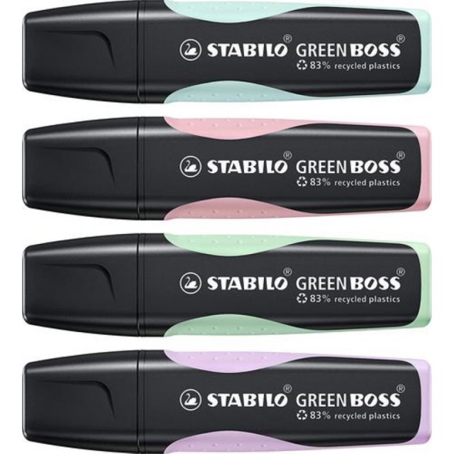 Σετ μαρκαδόρων κειμένου, Stabilo, Green Boss ST6070/4-2 παστέλ, 4 χρώματα