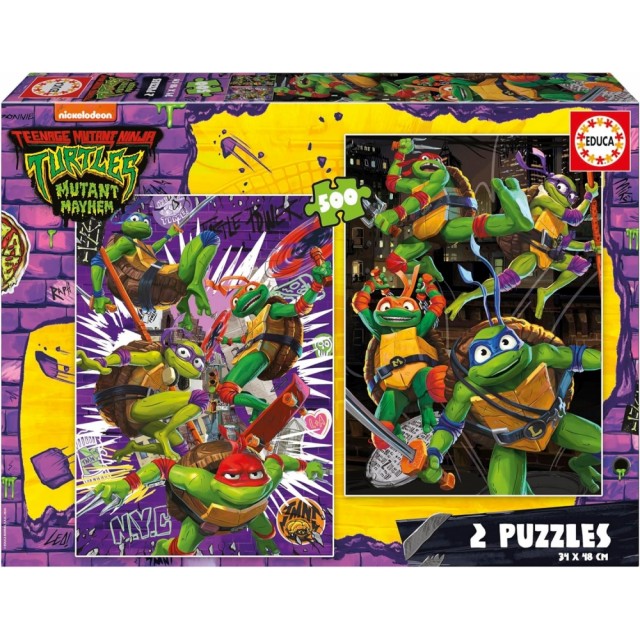 Puzzle, Educa, Teenage Mutant Ninja Turtles, Puzzle 2×500 κομμάτια