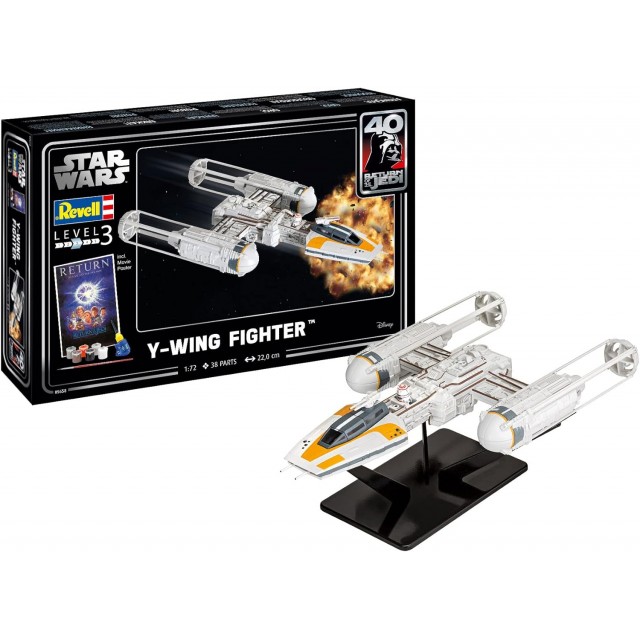Комплект модел за сглобяване Star Wars, Y-wing Fighter, 38 части