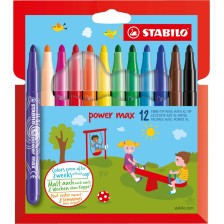 Σετ μαρκαδόρων, Stabilo, Power max, 12 χρώματα