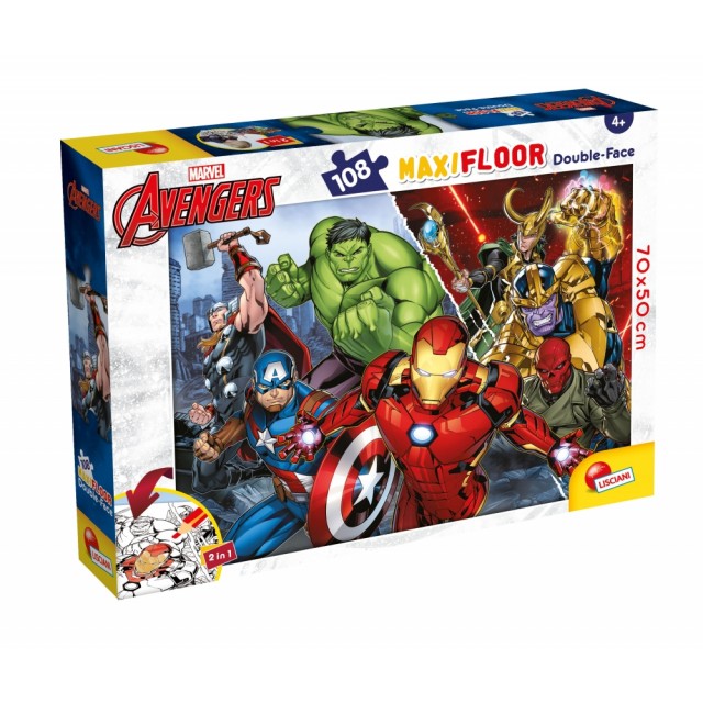 Παζλ, Lisciani, The Avengers, Παζλ διπλής όψης 108 τεμαχίων