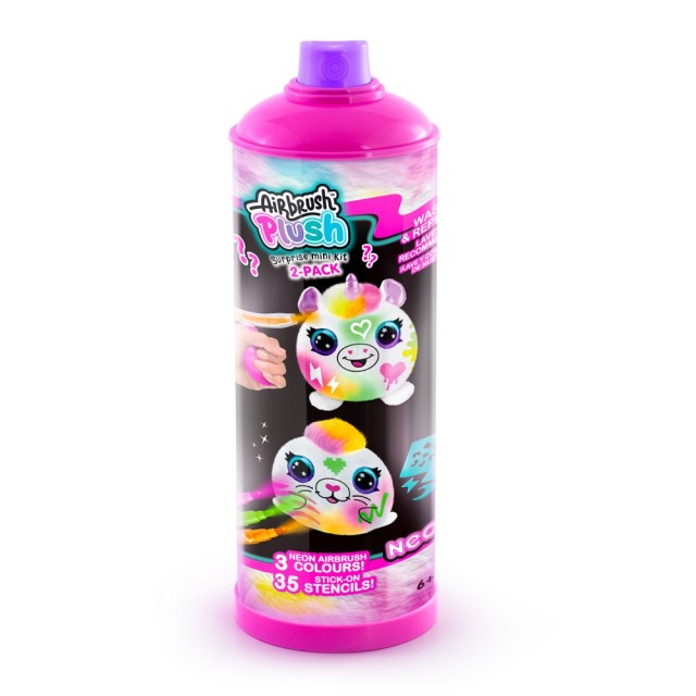 Σετ δημιουργικής δημιουργίας, Canal Toys, Μίνι λούτρινο παιχνίδι για χρωματισμό, Νέον, 10 εκ., 2 τεμάχια