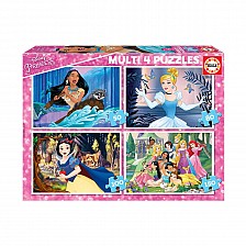 Πριγκίπισσες της Disney 4 σε 1 - παζλ 50-80-100-150 τεμάχια