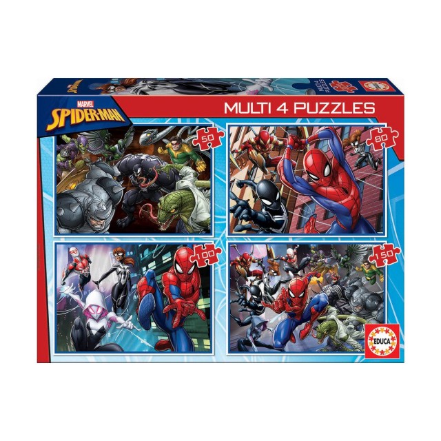 4 σε 1 Spiderman - παζλ 50-80-100-150 τεμάχια