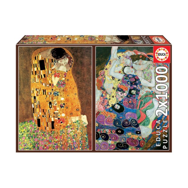 The Kiss and the Virgin by Gustav Klimt - καλλιτεχνικό παζλ 2x1000 κομμάτια