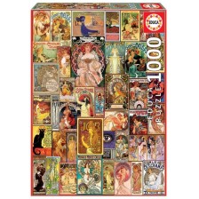 Παζλ, Educa, Αφίσα κολάζ ART NOUVEAU, 1000 τεμάχια