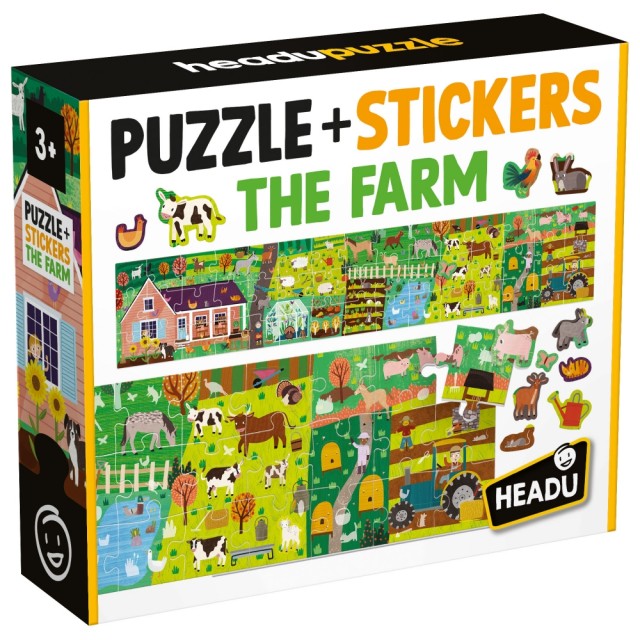 Εκπαιδευτικό παζλ, Headu, Sticker Farm