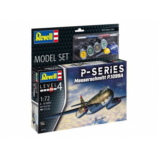 Μοντέλο συναρμολόγησης, Revell, Messerschmitt P.1099A - Αεροσκάφος σειράς P, 60 τεμάχια