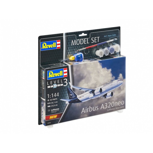 Μοντέλο συναρμολόγησης, Revell, αεροσκάφος Airbus A320neo Lufthansa, 38 ανταλλακτικά