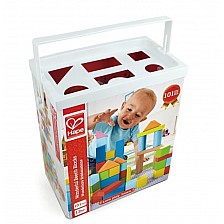 Ξύλινοι πολύχρωμοι κύβοι, Hape, 101 τεμάχια