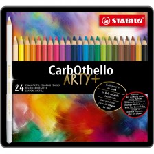 Σετ μολύβια παστέλ, Stabilo, CarbOthello μεταλλική θήκη ST1424-6, 24 χρώματα