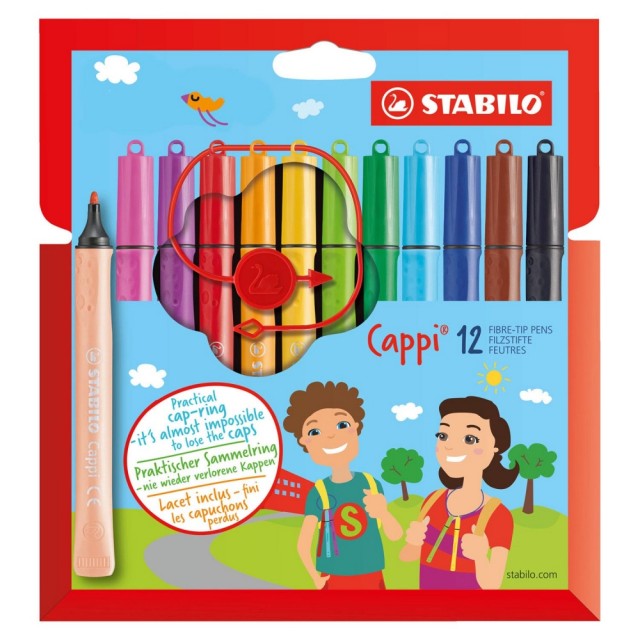 Σετ μαρκαδόρων, Stabilo, Cappi ST168/12-4, 12 χρώματα