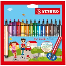 Σετ μαρκαδόρων, Stabilo, Trio Scribbi ST368/14-01, 14 χρώματα