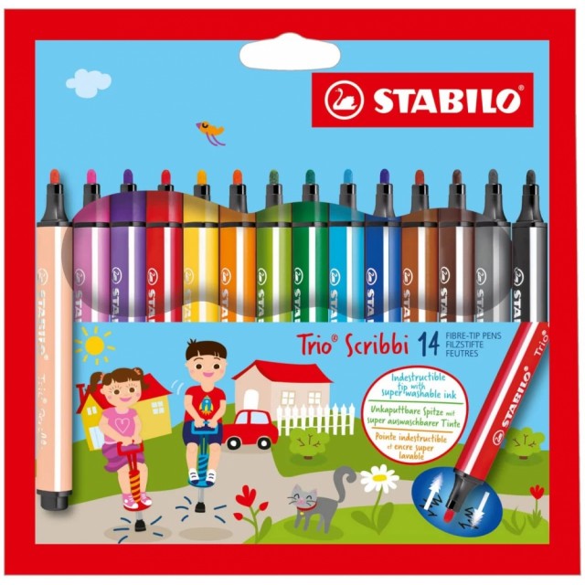 Σετ μαρκαδόρων, Stabilo, Trio Scribbi ST368/14-01, 14 χρώματα