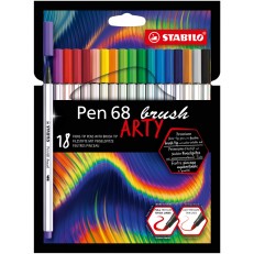 Σετ μαρκαδόροι, Stabilo, Pen 68 Brush Arty ST568/18-21-20, 18 χρώματα