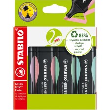 Σετ μαρκαδόρων κειμένου, Stabilo, Green Boss ST6070/4-2 παστέλ, 4 χρώματα