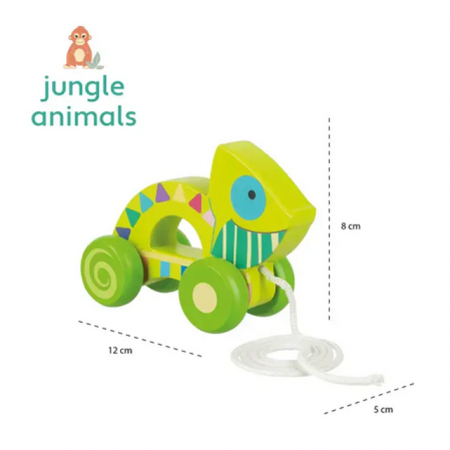 "Chameleon" Pull Toy - Ζώα της Ζούγκλας