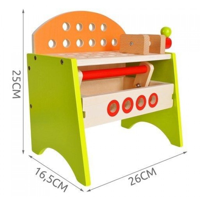 Ξύλινο παιδικό εργαστήριο με εργαλεία