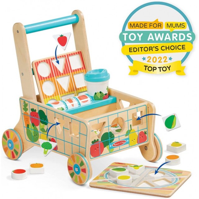 Melissa & Doug - Ξύλινο καρότσι - διαλογέας τροφίμων