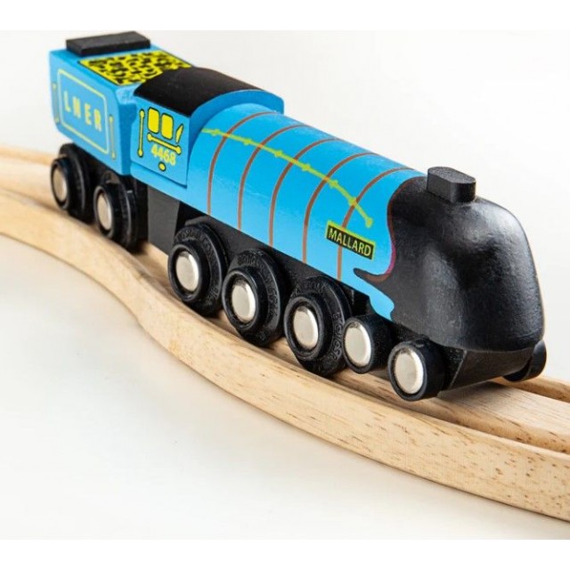 Bigjigs - Wooden Toy Locomotive - Μπλε